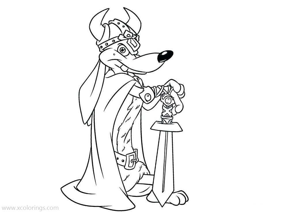 Free All Dogs go to Heaven Character Coloring Pages Viking Warrior printable