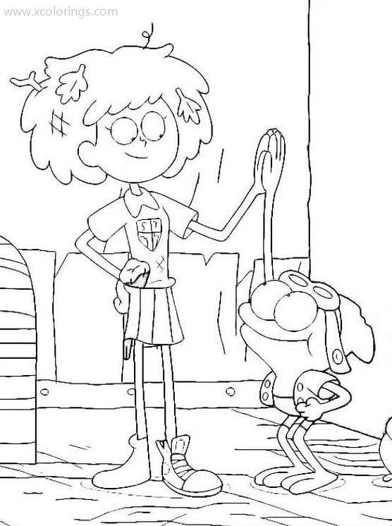 Free Amphibia Coloring Pages Anne and Sprig printable