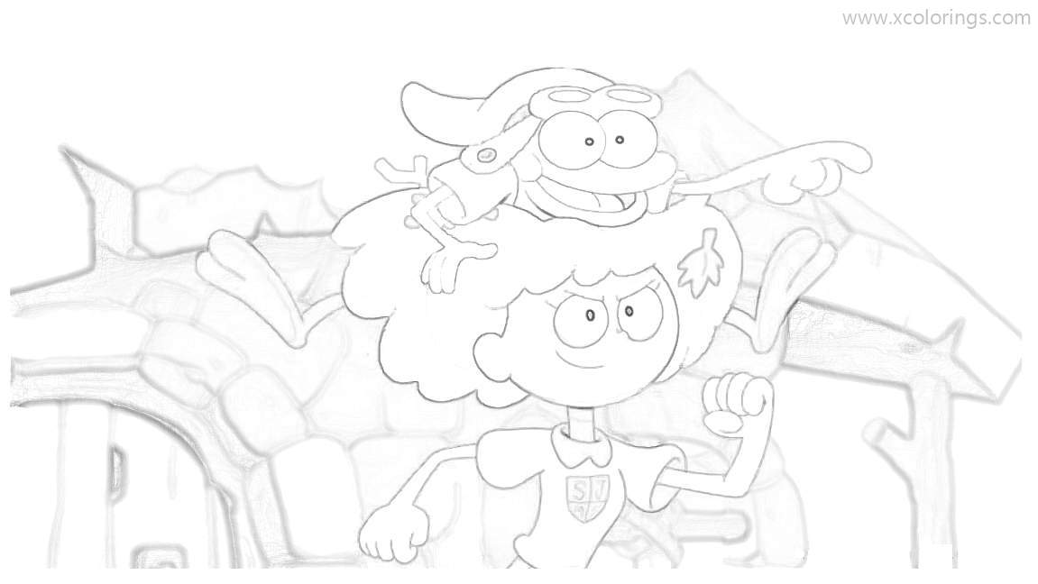 Free Amphibia Coloring Pages Anne is Running printable