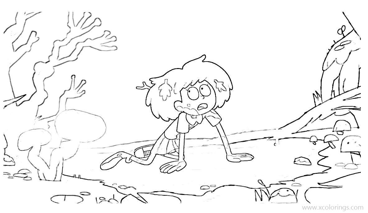 Free Amphibia Coloring Pages Anne was Lost printable