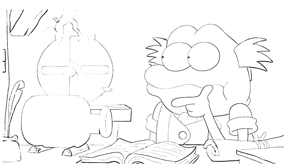 Free Amphibia Coloring Pages Hop Pop is Doing Research printable