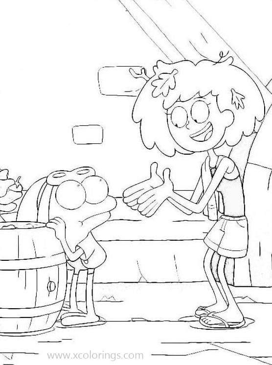 Free Amphibia Coloring Pages Main Characters printable