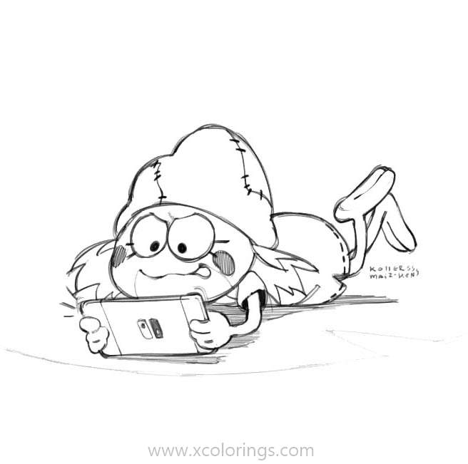 Free Amphibia Coloring Pages Playing Cellphone printable