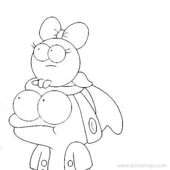 Free Amphibia Coloring Pages Polly is On Sprig's Head printable