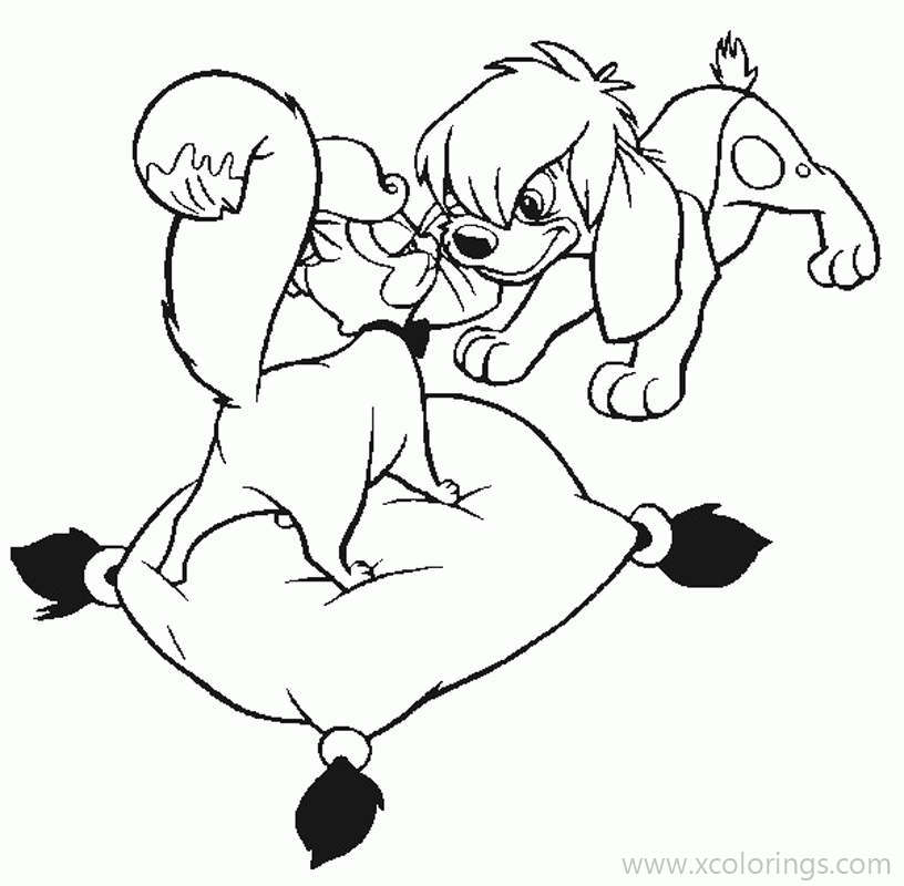 Free Anastasia Coloring Pages Pooka is Kissing A Girl Puppy printable