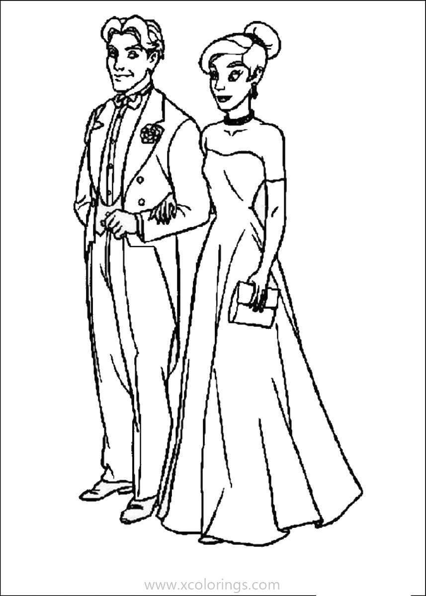 Free Anastasia and Dimitri Go to the Party Coloring Pages printable