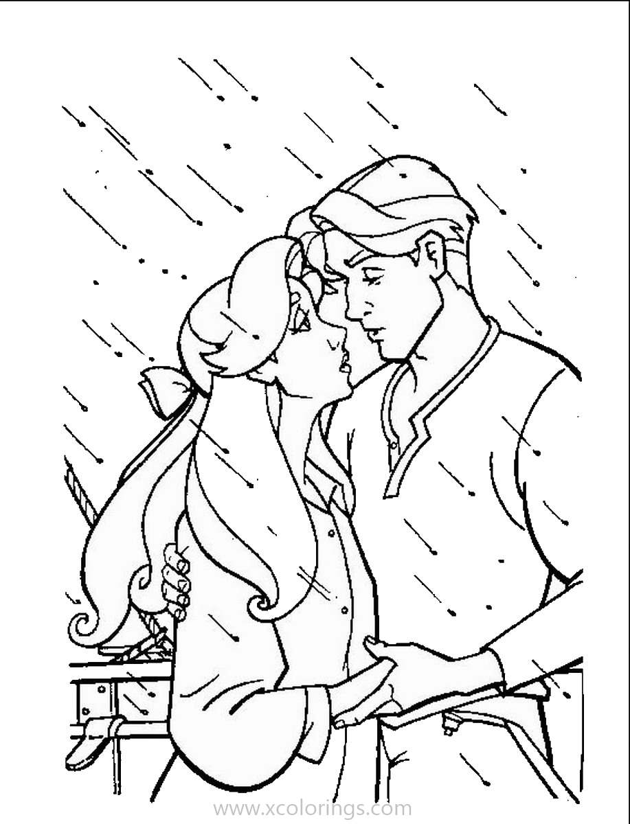 Free Anastasia and Dimitri In the Rain Coloring Pages printable