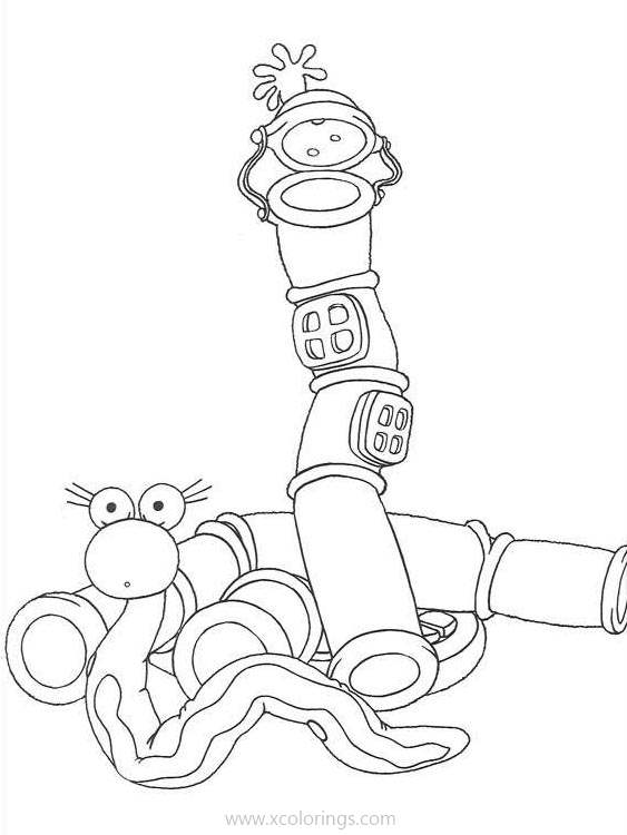 Free Andy Pandy Character Snake Coloring Pages printable