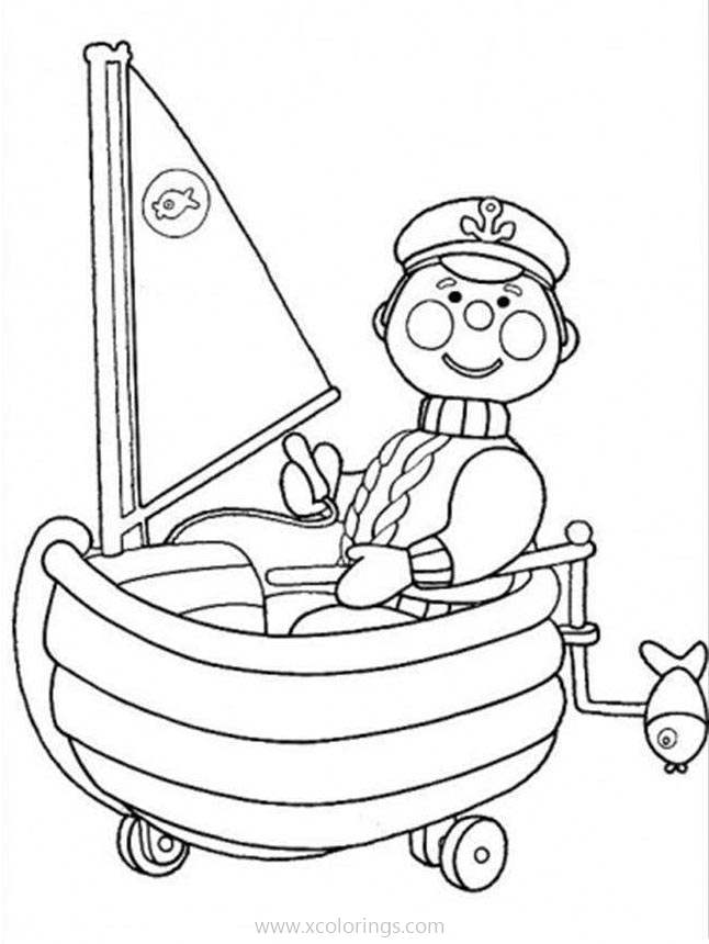 Free Andy Pandy Coloring Pages Boat On The Road printable