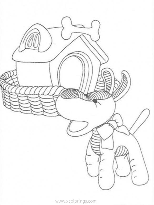 Free Andy Pandy Coloring Pages Dog Tiffo and His House printable