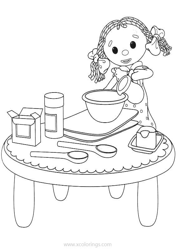 Free Andy Pandy Coloring Pages Making Food printable