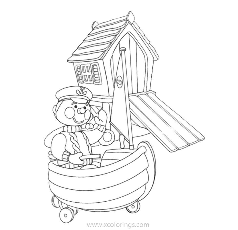 Free Andy Pandy Coloring Pages Sailing on a Boat printable