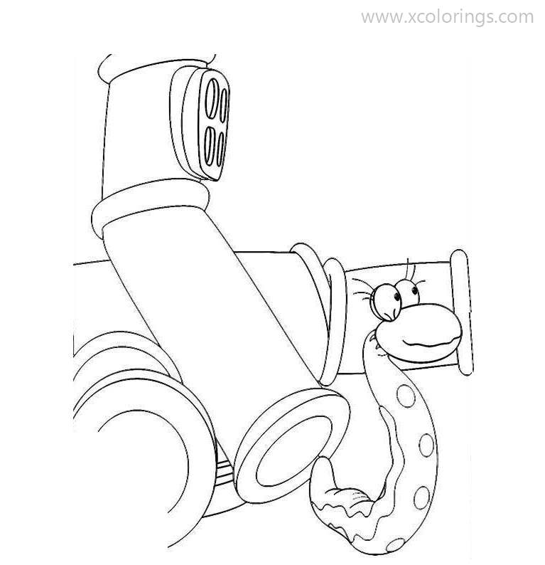 Free Andy Pandy Coloring Pages Snake Came out of the Tube printable