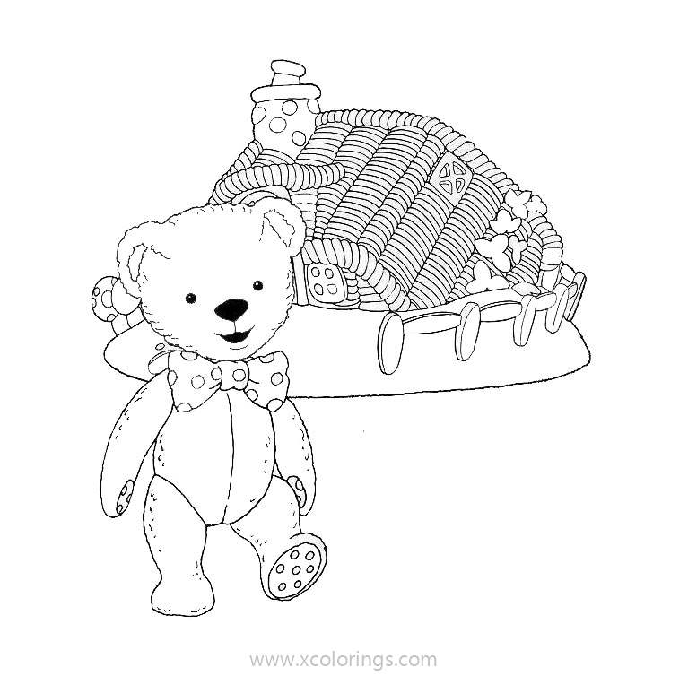 Free Andy Pandy Coloring Pages Teddy and His House printable