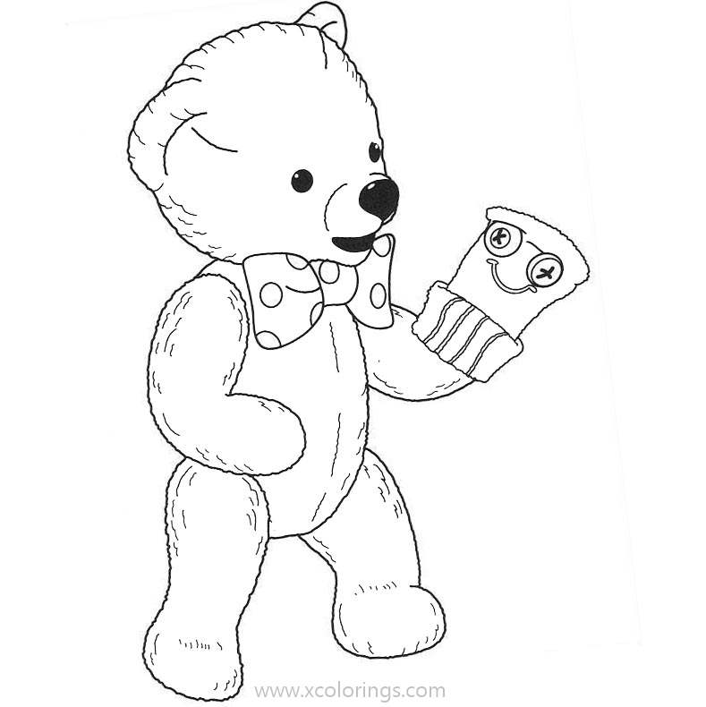 Free Andy Pandy Coloring Pages Teddy with Puppet printable