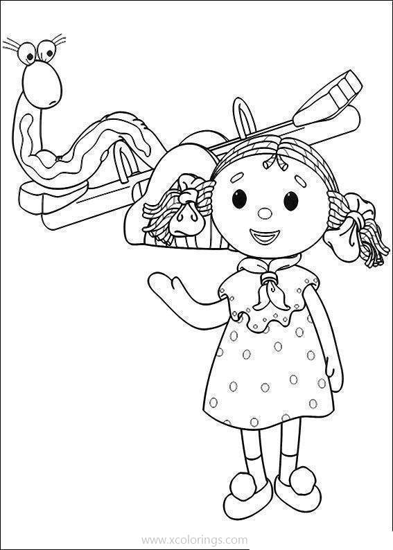 Free Andy Pandy Coloring Pages The Snake is Playing Seesaw printable
