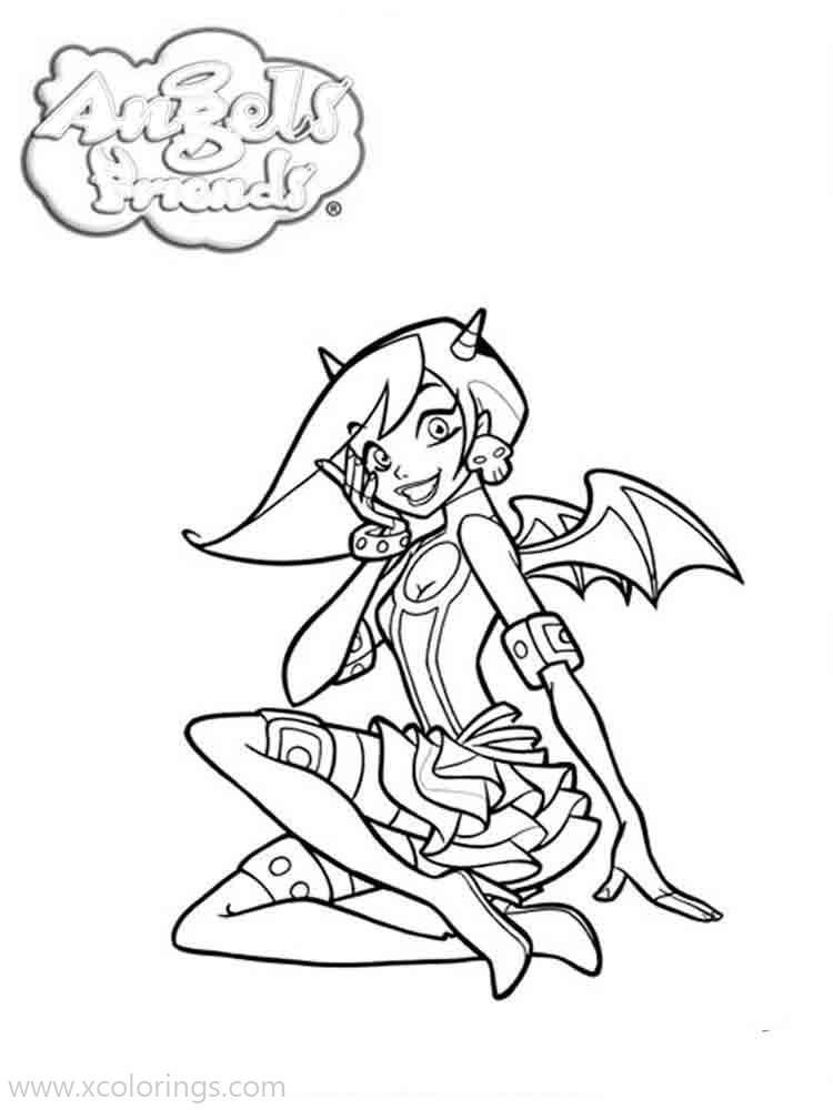 Free Angel's Friends Coloring Pages Bat Girl printable