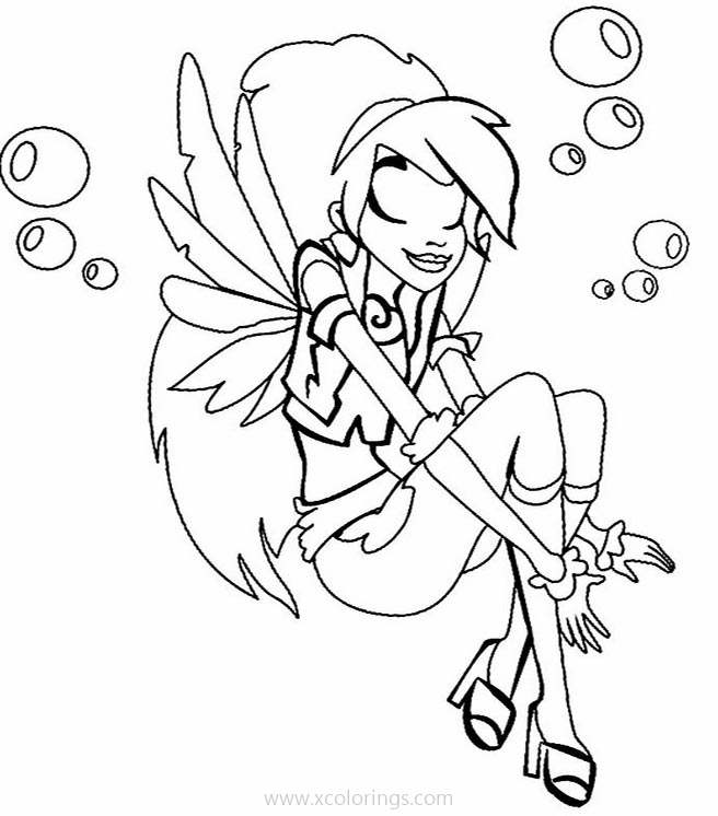 Free Angel's Friends Coloring Pages Girl with Bubbles printable
