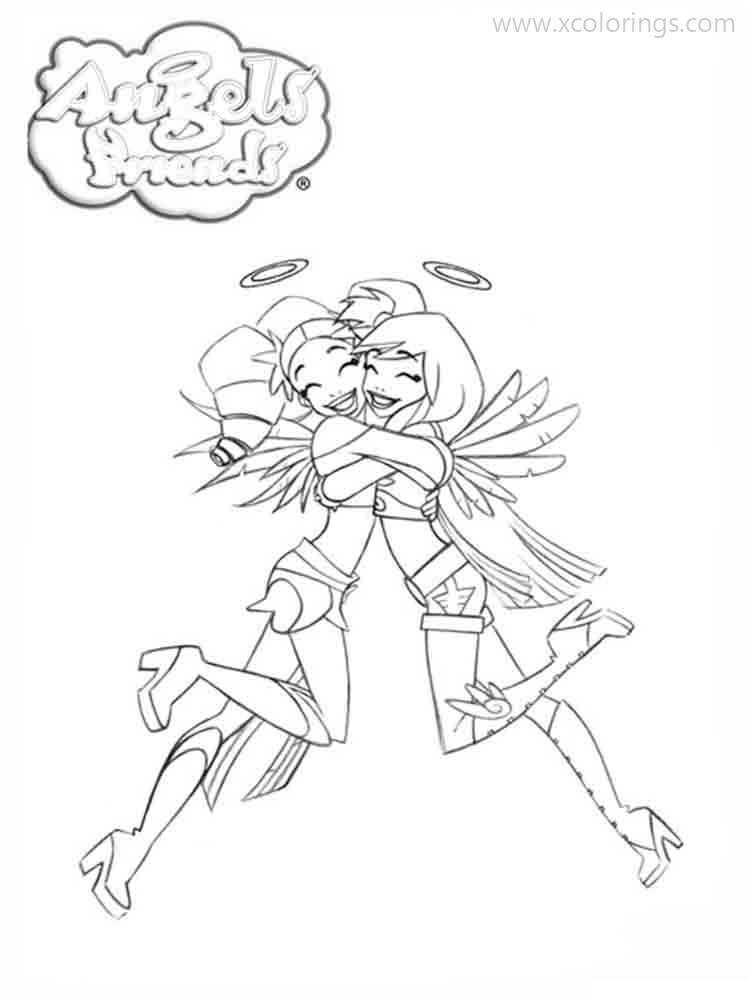 Free Angel's Friends Coloring Pages Miki and Urie printable