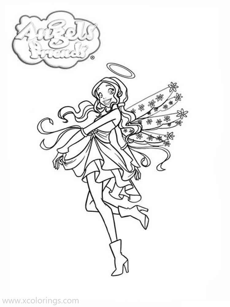 Free Angel's Friends Coloring Pages Pink Angel printable