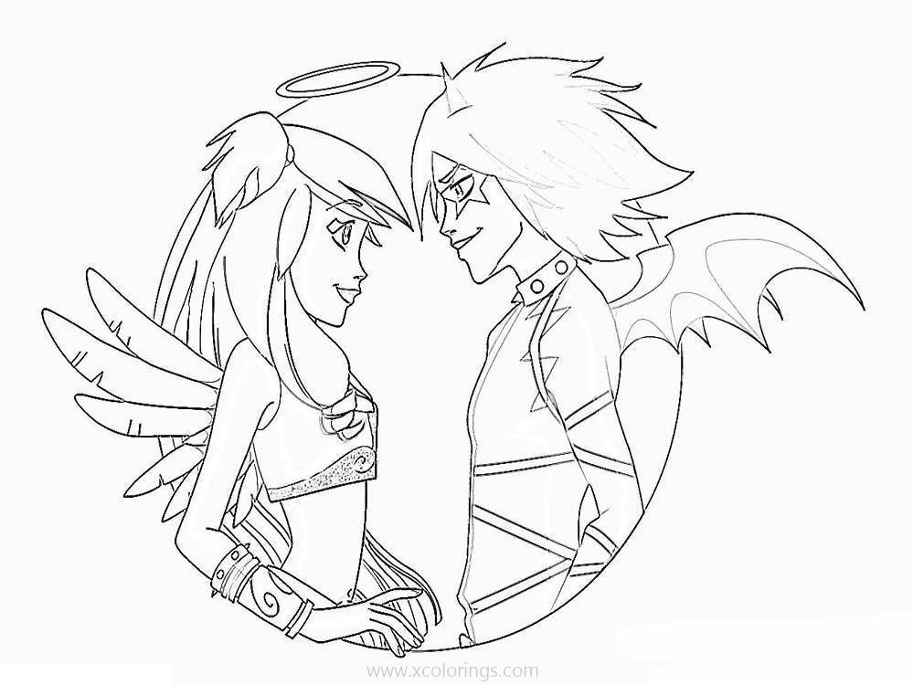Free Angel's Friends Coloring Pages Raf and Sulfus printable