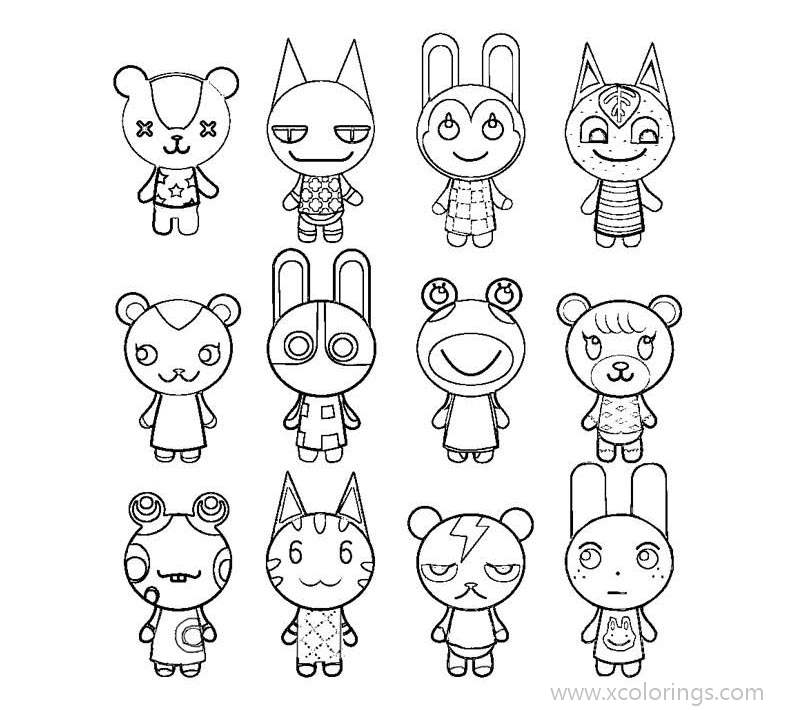 Free Animal Crossing Characters Coloring Pages printable