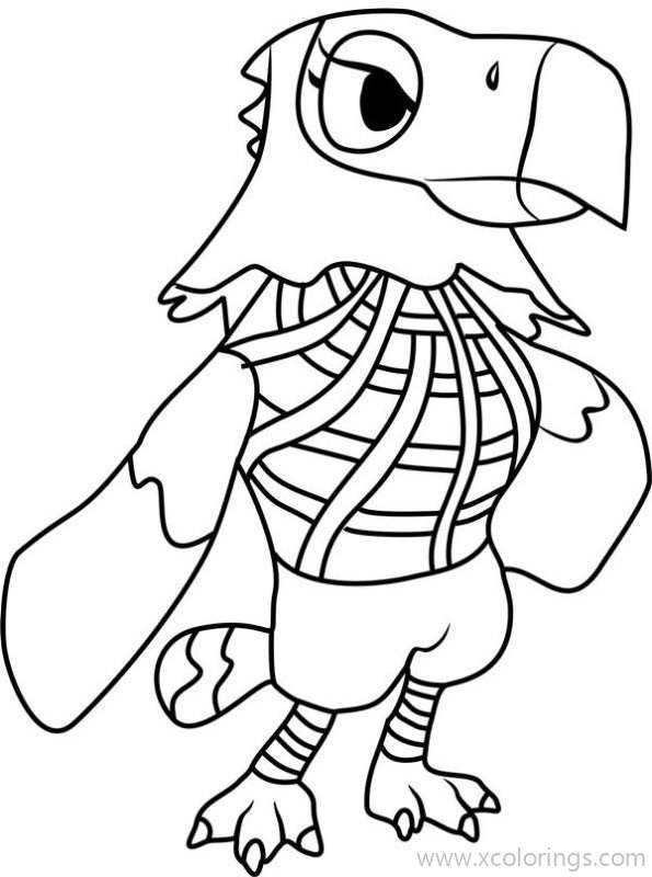 Free Animal Crossing Coloring Pages Amelia the Eagle printable