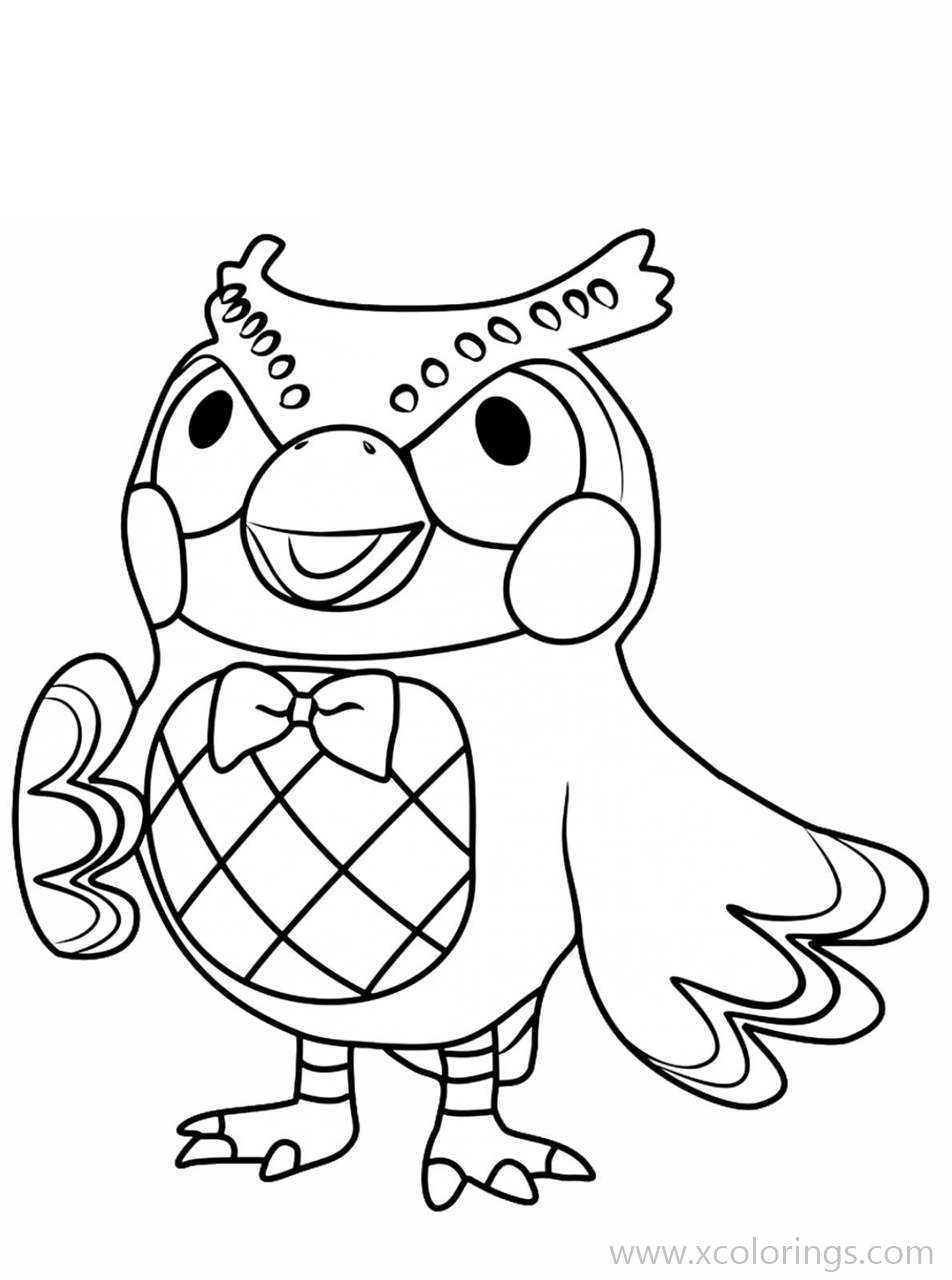 Free Animal Crossing Coloring Pages Blathers the Owe printable