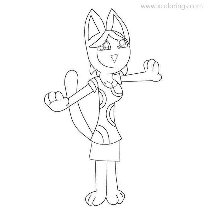 Free Animal Crossing Coloring Pages Cat Girl printable