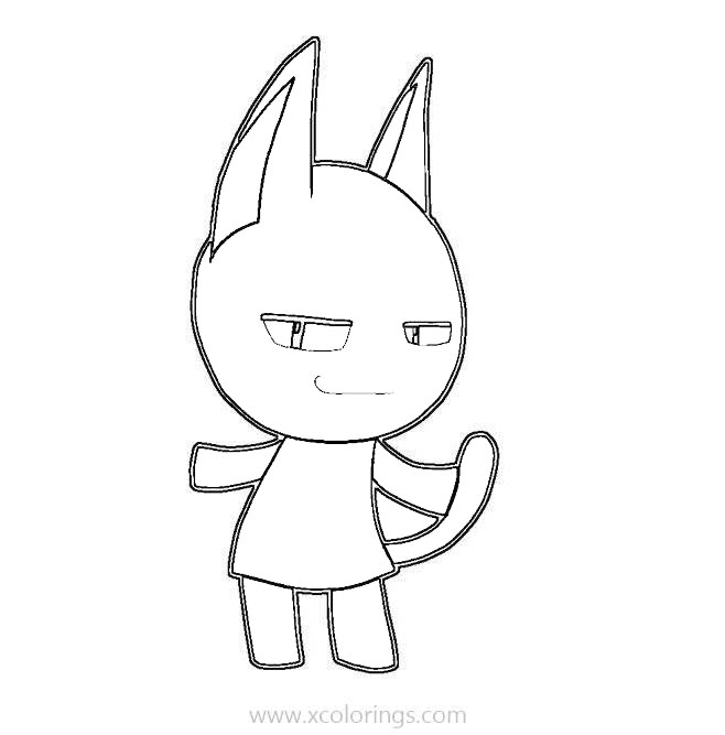Free Animal Crossing Coloring Pages Cat printable