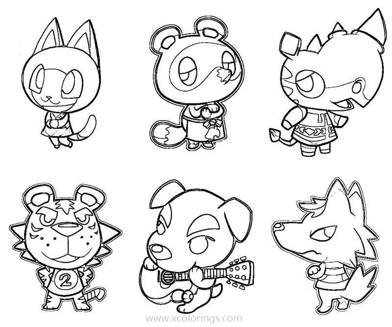 Free Animal Crossing Coloring Pages Characters printable