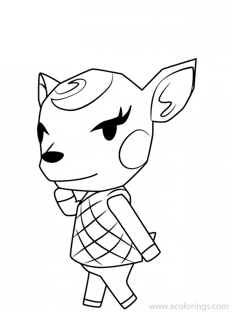 Free Animal Crossing Coloring Pages Diana the Deer printable