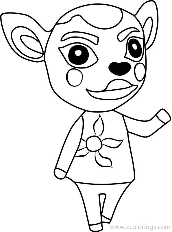 Free Animal Crossing Coloring Pages Goat printable