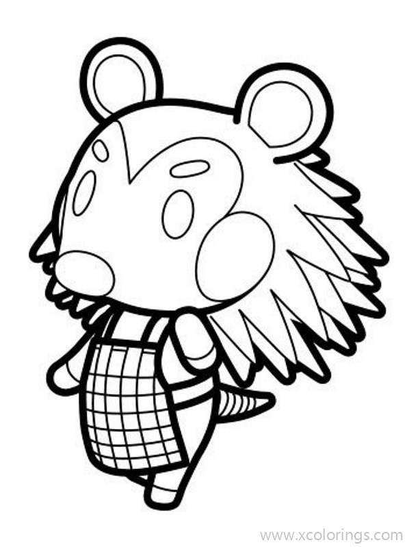 Free Animal Crossing Coloring Pages Hedgehog printable