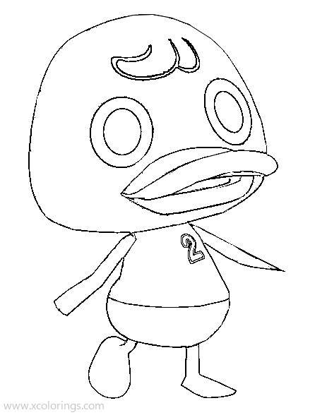 Free Animal Crossing Coloring Pages Little Duck printable