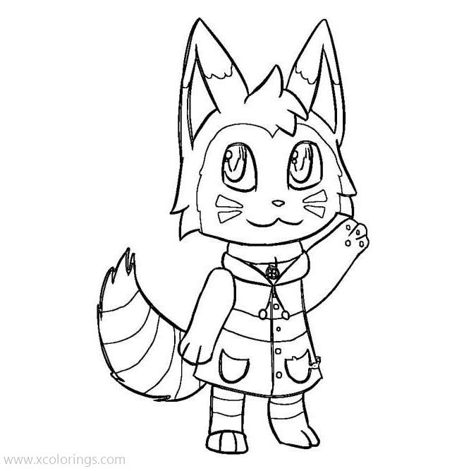 Free Animal Crossing Coloring Pages Little Fox printable