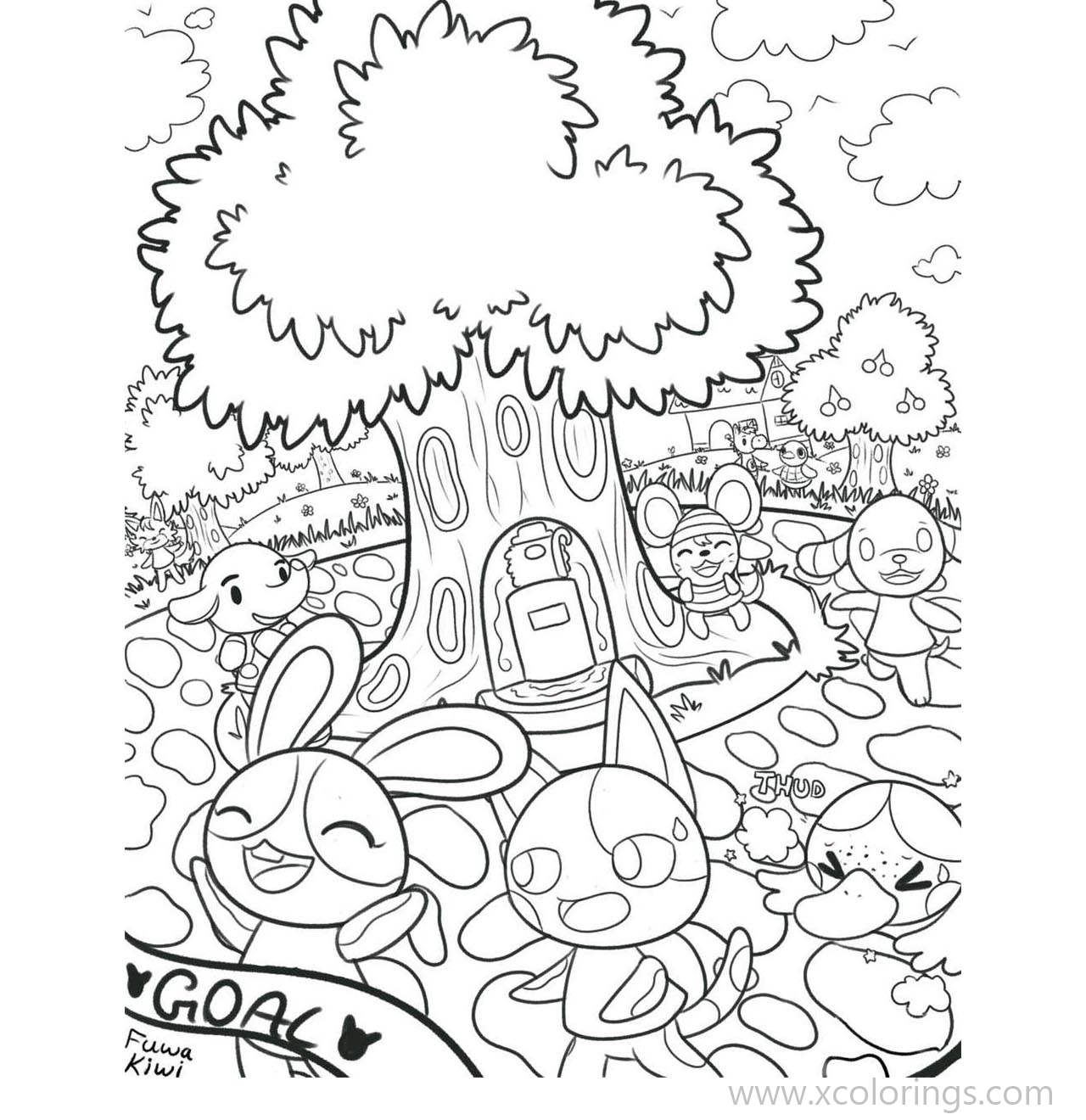 Download Animal Crossing Coloring Pages Play Under The Tree Xcolorings Com