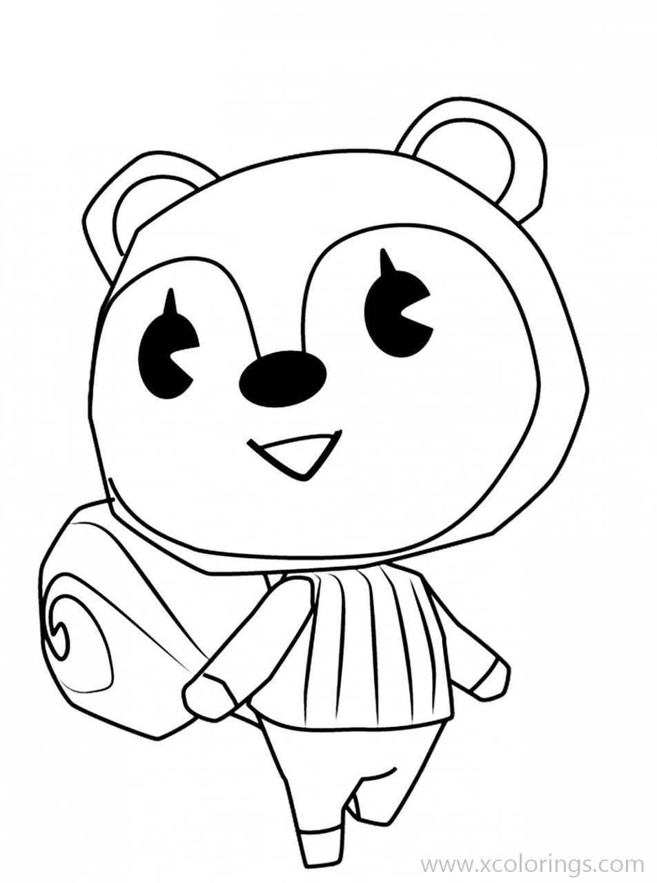 Free Animal Crossing Coloring Pages Poppy Squirrel printable