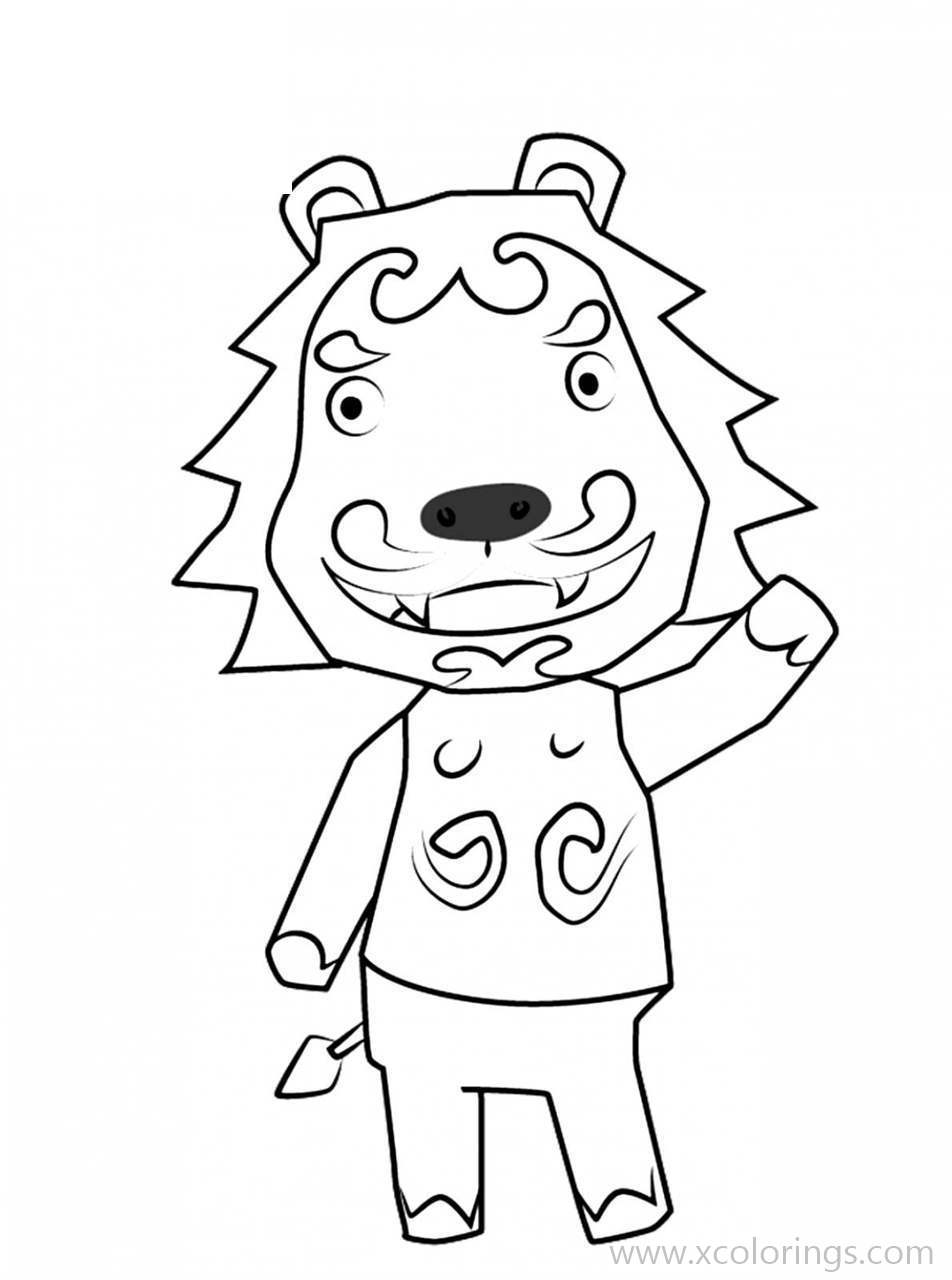 Free Animal Crossing Coloring Pages Rory the Lion printable