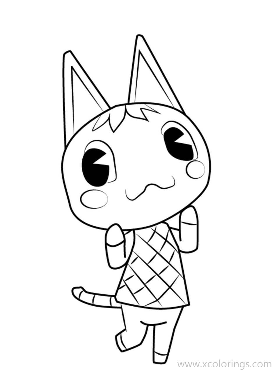 Free Animal Crossing Coloring Pages Rosie The Cat printable