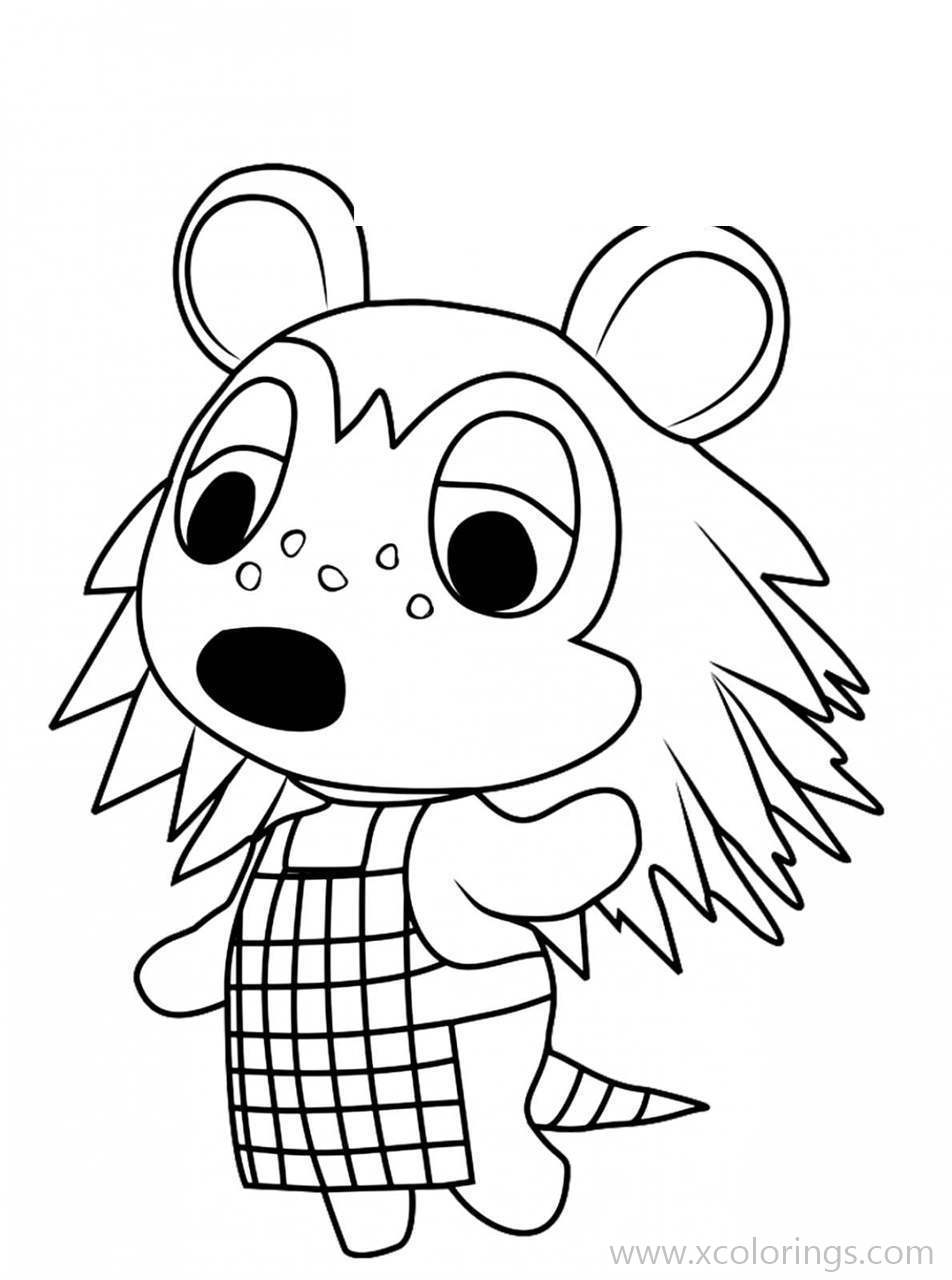 Free Animal Crossing Coloring Pages Sable the Hedgehog printable