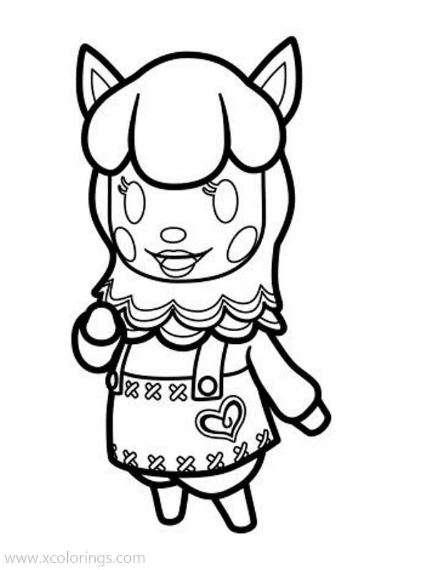 Free Animal Crossing Coloring Pages Sheep printable