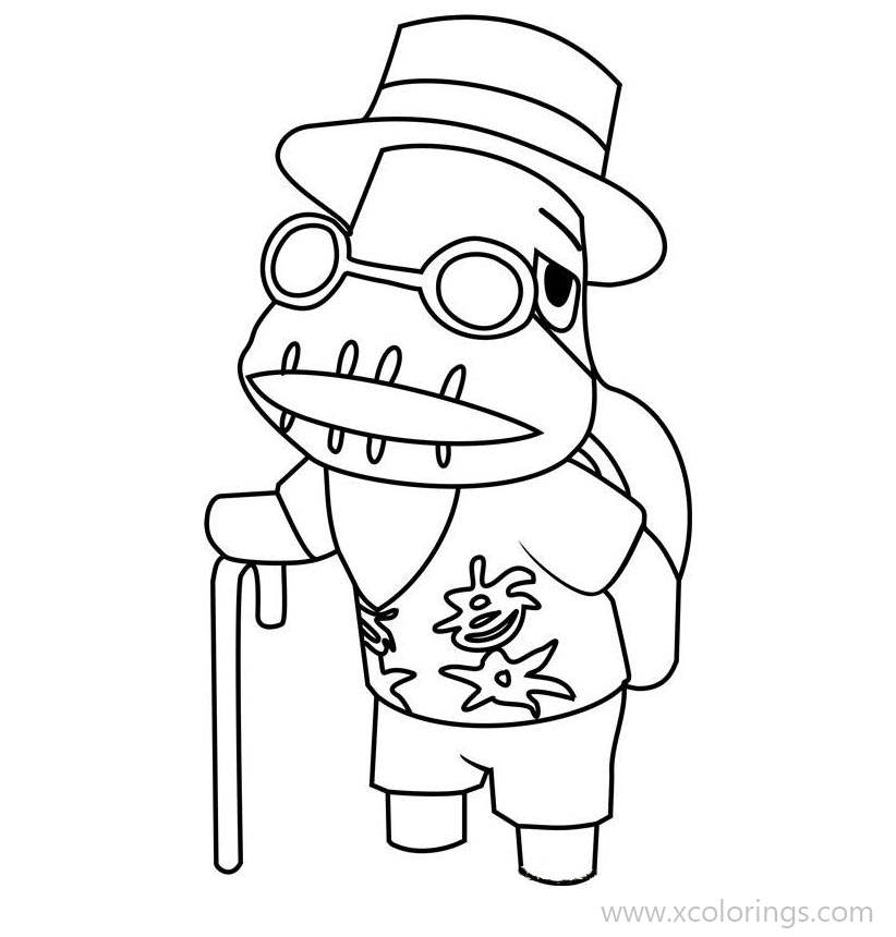 Free Animal Crossing Coloring Pages Tortimer the Tortoise printable