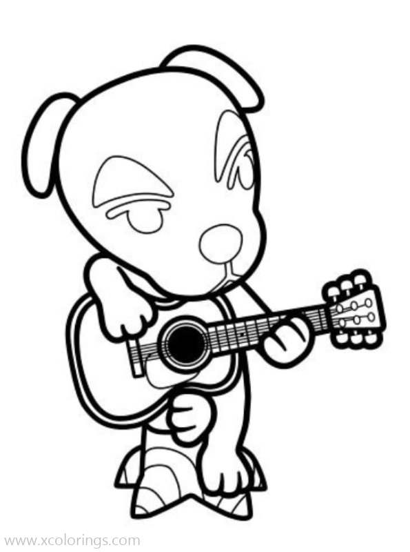 Free Animal Crossing Dog Coloring Pages printable