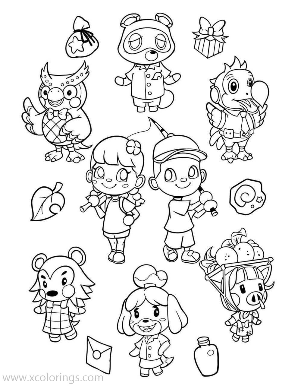 Free Animal Crossing New Horizons Coloring Pages printable