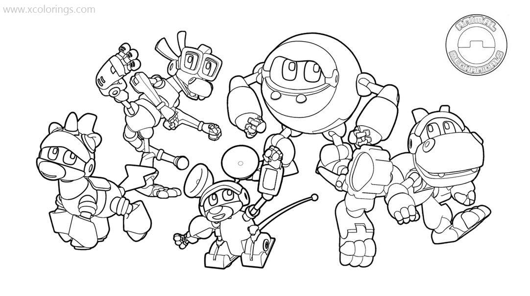 Free Animal Mechanical Characters Coloring Pages printable