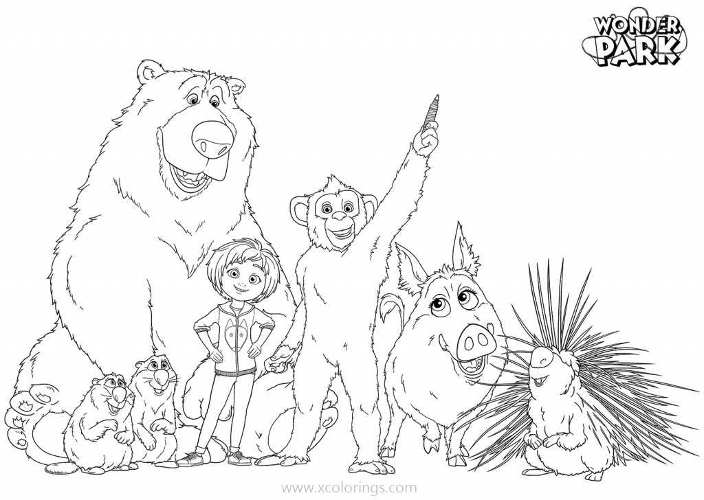 Free Animals from Wonder Park Coloring Pages printable