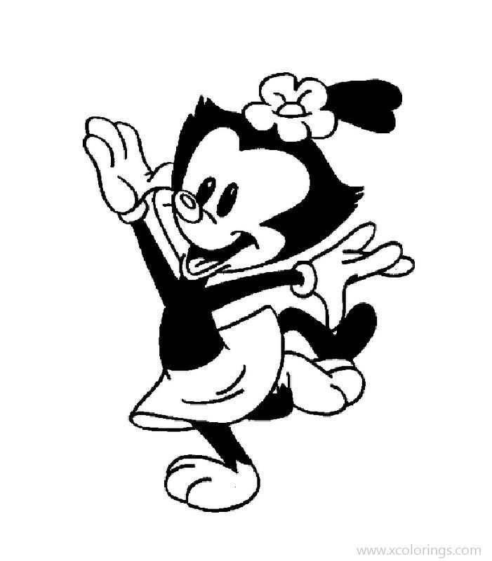 Free Animaniacs Coloring Pages Dot Love Dancing printable