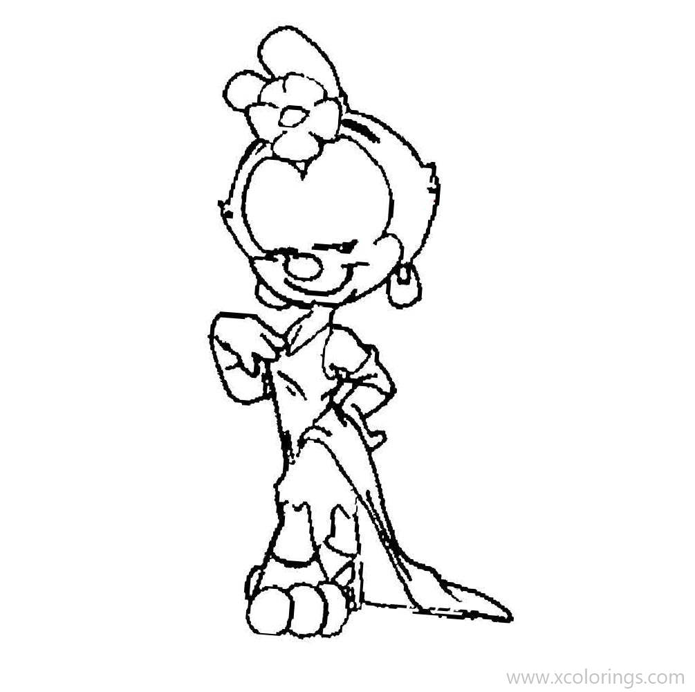 Free Animaniacs Coloring Pages Dot is Shy printable