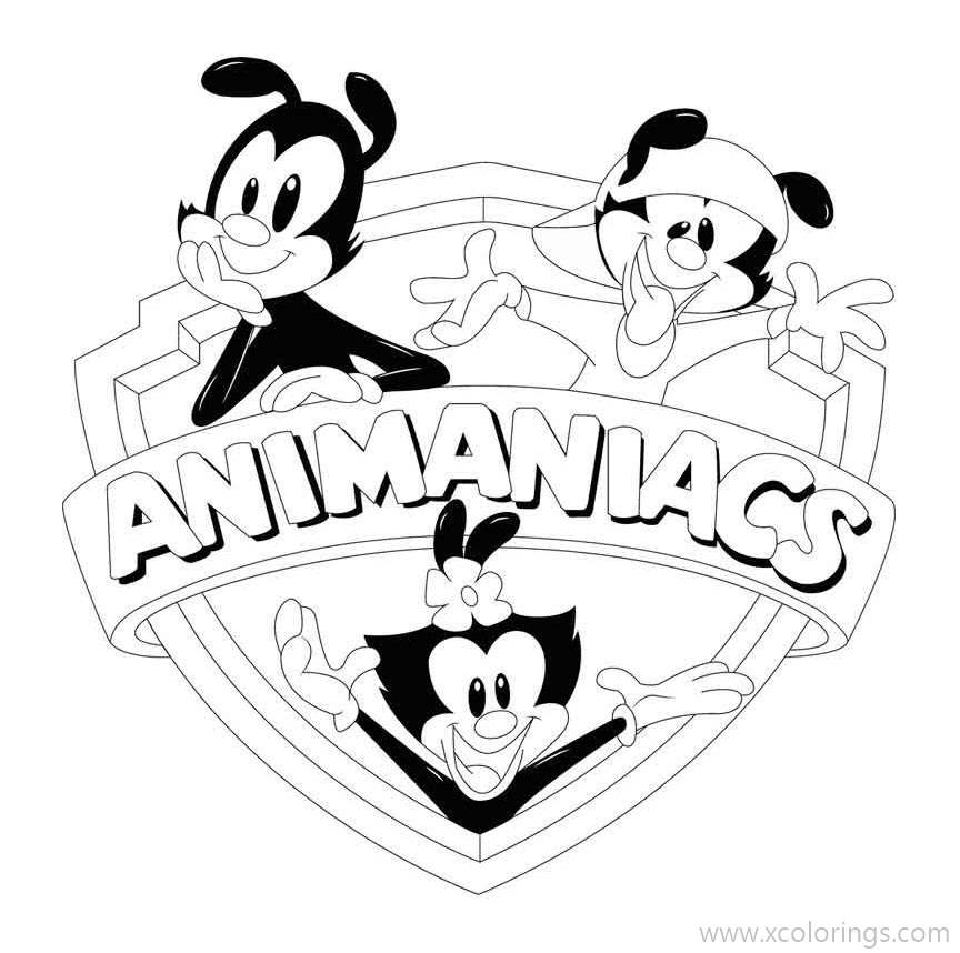 Free Animaniacs Coloring Pages Logo Black and White printable